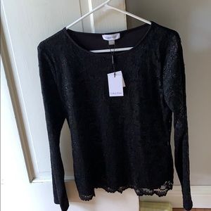 Calvin Klein Suits Black Textured Top